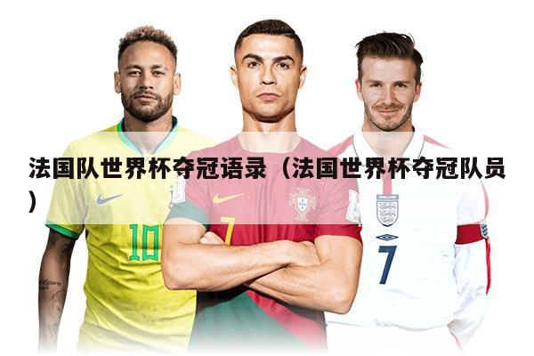 法国队世界杯夺冠语录（法国世界杯夺冠队员）